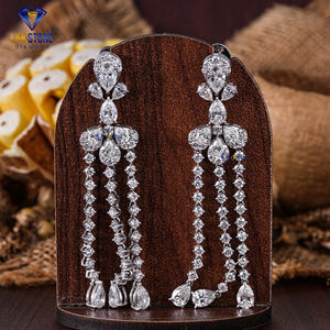 16.63 TDW รอบและลูกแพร์ตัดเพชรสร้อยคอทองคำขาวโดย labstone/ยกระดับสไตล์ของคุณ/สี EF-VS - Product Image 3