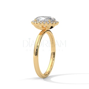 925 Sterling <b>Silver</b> Fine Jewelry Oval Cut Halo Moissanite <b>Solitaire</b> <b>Ring</b> Women Prong Setting VVS Clarity Party Weddings - Product Image 4