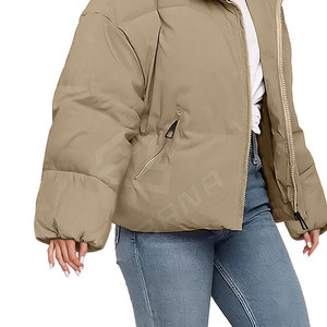 Veste matelassée d'hiver légère pour femmes tissu satiné fermeture à glissière en cuir de mouton respirant imprimé imperméable - Product Image 6