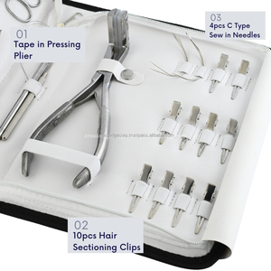 Wholesale Hair Extension Tools <b>Kit</b> Tape in Weft Pressing Plier Micro <b>Bead</b> Crimping and Tape in Remover Plier Stainless Steel - Product Image 3