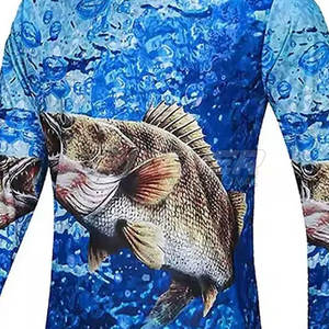Camisa de manga larga de pesca para hombres con estilo 100% poliéster ligero transpirable UPF 50 + para trabajo al aire libre - Product Image 4