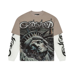 เสื้อยืดคอตตอนแขนสองชั้น แบบเจอร์ซีย์ สั่งทำพิเศษ ล้างสีแบบแอซิด พิมพ์ลายด้วยระบบ DTG เสื้อผู้ชาย แฟชั่น - Product Image 5