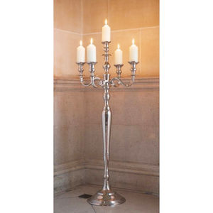 Metal Gold Plated Tableware Candelabra Crystal Centerpiece Modern New Unique Candle Jar Minimalist Design Top Selling Candelabra - Product Image 4