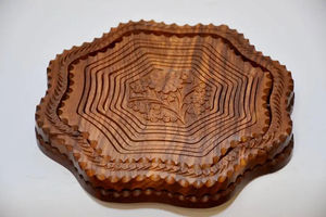 Cesta Plegable de Madera Hecha a Mano con Asa, Frutero Decorativo Plegable o Bandeja para Aperitivos Secos - Product Image 2