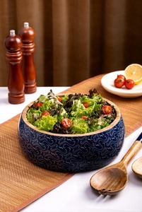 Best Quality Elegance Wood Salad <b>Serving</b> Bowl <b>Set</b> Wooden Tableware For Soup Fruit Salad <b>Dishes</b> Plates Party Handmade - Product Image 2