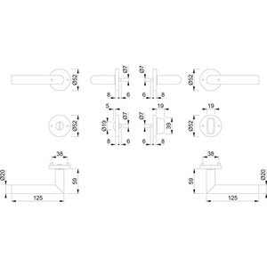 Operador de Puerta Automática Amsterdam Rosette Set E1400Z/42KV/42KVS Acero Inoxidable F9714M Miter SK/OL DIN Izquierda/Derecha HOPPE - Product Image 3
