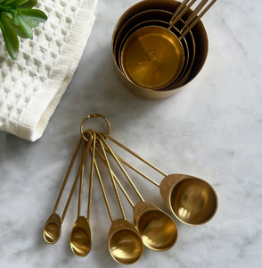 Cucharas medidoras chapadas en oro, cucharas medidoras con mango de Metal personalizadas, nuevo diseño, cucharas medidoras para el hogar, utensilios de cocina - Product Image 2