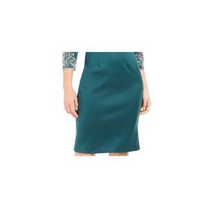 Abito tubino da donna SL Fashions in raso scuba, impreziosito da paillettes, confortevole, taglia XS, vita naturale, per banchetti, verde - Product Image 3