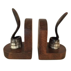 Luxury Handcrafted Wooden Bookends Customized Modern Design for Home <b>Table</b> <b>Top</b> <b>Decoration</b> Bulk Supply From India - Product Image 2