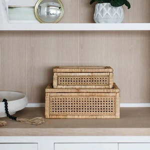 Tốt Nhất Bán Mây & Thủy Tinh Hiển Thị Hộp Lưu Trữ Hộp Tre Dệt Giỏ Cho Trái Cây Hoa Lưu Trữ Giỏ - Product Image 2