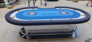 Table de jeu de casino de luxe professionnelle sur mesure pour 10 joueurs, table de poker Texas à vendre - Product Image 2