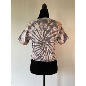 Top corto sin costuras para mujer, camisetas sin mangas con cuello redondo y lazo, estampado personalizado, camiseta con tinte de corbata, camisetas personalizables, Top corto con cuello redondo, tinte de pajarita - Product Image 5