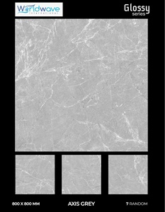 กระเบื้องพอร์ซเลนเคลือบขนาด80x80ซม. 800x800มม. พื้นและผนังหลากหลายสีกระเบื้องเคลือบหินอ่อนขัดเงาจากอินเดีย - Product Image 4