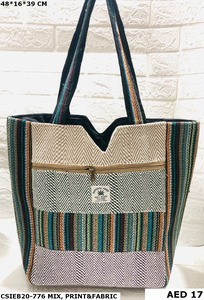 Của phụ nữ cổ điển kích thước lớn sọc handmade <span class=keywords><strong>Canvas</strong></span> Tote túi thân thiện với môi gai Casual buổi tối vai túi phong cách thời trang - Product Image 4