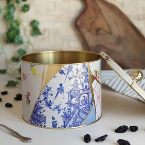 Kintsugi มือจับลูกบิดดอกไม้หลอดเลือดสีทองขนาด175x130มม. กระป๋องโลหะทรงกลมสำหรับเก็บอาหารและภาชนะ - Product Image 3