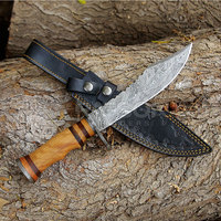 Couteau de chasse en acier damas avec poignée ergonomique et gaine résistante aux intempéries couteau de chasse tactique extérieur