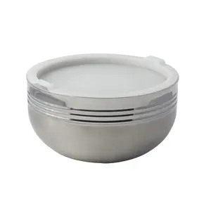 Nordic-Inspired Contemporary Artisan <b>Metal</b> Bowl Leaf-Like Rim and Subtle Hammering Safe for Zahid Exports plated safe - Product Image 4