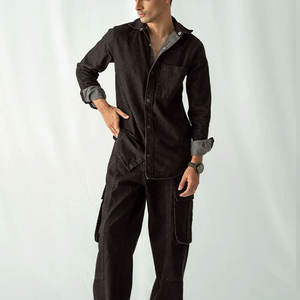 Chemise en jean vintage personnalisée de haute qualité Vêtements en coton durable Vêtements confortables et économiques - Product Image 4