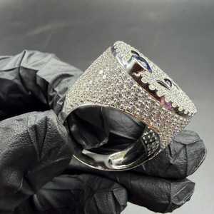 Anillo de cóctel personalizado con diseño de cara redonda, diamante de moissanita VVS, anillo de lujo de plata de ley 925 unisex para fiestas - Product Image 6