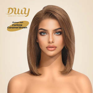 Corinne C-DWy Remy Hair 13*6 Pre-Plucked Bob Synthetic <b>Wig</b> with 4x4 Invisible HD for Lace Frontal Natural Textured <b>Human</b> Hair - Product Image 2