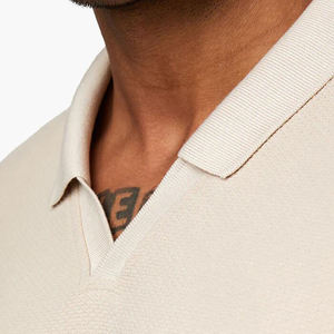 Nouveau polo de sport à manches courtes en tricot personnalisé avec logo brodé T-shirts de sport grande taille pour hommes Respirant - Product Image 5