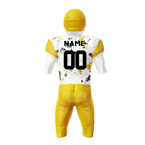 Ensemble d'uniformes de football américain par sublimation pour l'uniforme de football de longueur à manches courtes avec col en V et sergé - Product Image 2