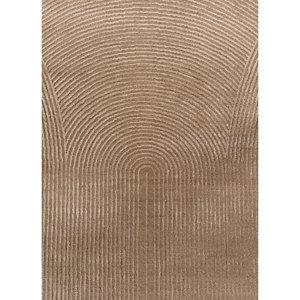 Aprezo Abstract Pattern Hand Knotted <b>Wool</b> & Bamboo Silk Rug Beige & <b>Brown</b>-for Home Use Esk-379 - Product Image 3