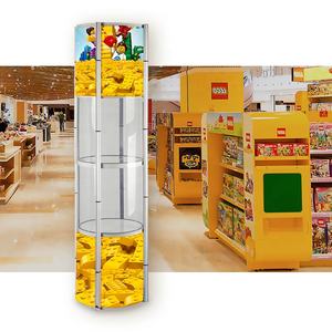 Rak Pameran Lipat 4 Tingkat Bentuk Persegi dan Bulat, Model Retractable Twist Tower - Product Image 4