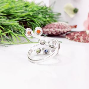 Bague en pierre chakra à facettes bague en pierre chakra légère bague en pierre multi - Product Image 3