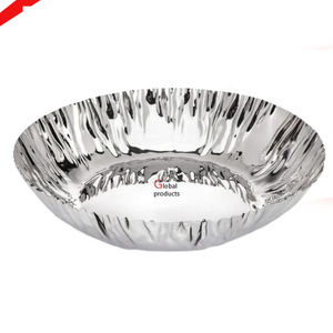 Beau bol de service en acier inoxydable en métal fini argenté pour restaurant et bar d'hôtel - Product Image 4