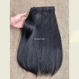 ผมต่อแบบคลิปผมเวียดนามยาวตามสั่งเส้นผมมนุษย์แท้เรียบเส้นใยตรงแบบเส้นเพื่อสุขภาพ - Product Image 1