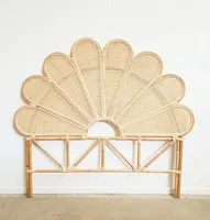 Cabecero de ratán Vintage hecho a mano, mueble de dormitorio principal de mimbre