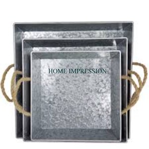 Plateau de service en métal galvanisé de forme ronde, autocollant en émail appliqué, meilleure qualité, ustensiles de cuisine pour la maison, plateau alimentaire avec poignée - Product Image 2