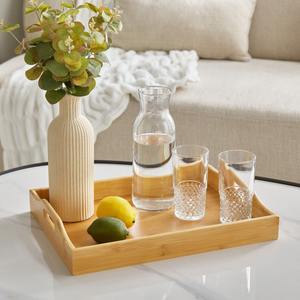 Bandejas de té de bambú natural clásicas tamaño personalizado precio barato bandeja hecha a mano para servir bebidas de Vietnam - Product Image 5