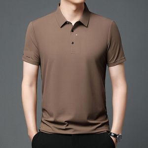 OEM Custom Logo Summer <b>Men's</b> <b>Shirt</b> Short Sleeve Lapel Knit Sweater Slim Fit Korean Style Tops ice <b>silk</b> t <b>shirt</b> polo <b>shirt</b> - Product Image 2