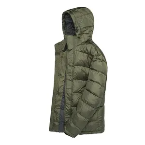 Men's Red Hooded Puffer Jacket Thick Polyester Filling Windproof Zipper Closure Casual Winter Coat Regular Fit Solid <b>Colour</b> - Product Image 3