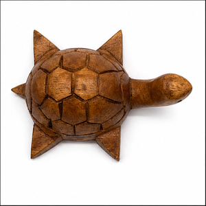 Figura de Tortuga de Madera Hecha a Mano, Ecológica y Duradera, Diseño Artístico Tradicional, Patrón Geométrico Abstracto, Decoración de Mesa para Sala de Estar - Product Image 3