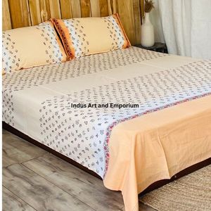 ชุดเครื่องนอนผ้าปูที่นอนพิมพ์ลายด้วยมือแบบอินเดีย ซางาเนรี พร้อมปลอกหมอน - Product Image 6