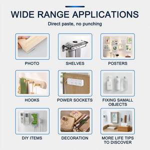 투명 나노 테이프 빨 수 있는 강력 접착 재사용 젤 테이프 홈 오피스 용 다목적 장착 테이프 - Product Image 6