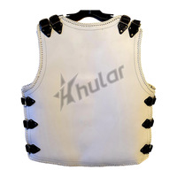 Chaleco de Cuero Vaquero para Hombre HULAR INTL, Estilo Racing, Color Rojo, para Motocicleta, Diseño Vintage con Patrón de Camuflaje, Cuello en V