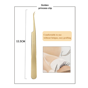 Pince à cils en acier inoxydable de marque privée personnalisée pour dames avec pointe droite et volume poignées de cils en fibre de verre - Product Image 5
