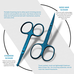 Tijeras recortadoras faciales portátiles de etiqueta privada de precisión, instrumentos de belleza, recortadora, Mini tijeras de maquillaje para hombres y mujeres - Product Image 3