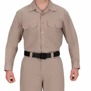 Camisa personalizada con botones para hombre, uniforme de trabajo de guardia de seguridad, camisa de oficina de manga corta barata con bolsillos para hombre - Product Image 3