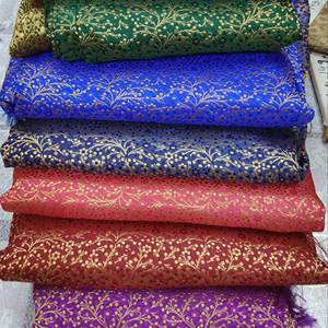 Tissu tricoté brodé de jacquard de brocart de soie 100% de haute qualité luxueux pour les robes de mariée et les vêtements des filles - Product Image 1