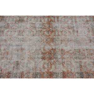 Tapis Turc Vintage Classique Orange Bleu Patchwork Design 3.1 X 7.2ft Tissage Plat en Laine pour Décorations de Salon Support en Latex - Product Image 5