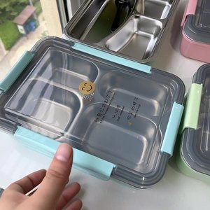 MM Custom 4-Fach Lebensmittel behälter mit großer Kapazität Edelstahl Isolierte Tiffin Carrier Thermal Bento Lunch Box für Erwachsene - Product Image 1