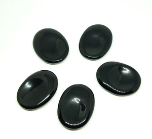 Piedra Natural de Obsidiana Negra para Masaje, Piedra Preciosa de Cuarzo, Cristal Curativo, Terapia Reiki - Product Image 1