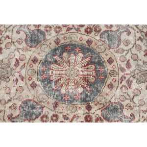 Vintage Turkish Oversize Rug 7.8x11.3 ft, <b>Red</b> Gray Floral <b>Wool</b> Rug - Product Image 5