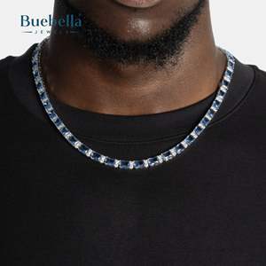 <b>White</b> <b>Gold</b> Plated 6mm Bling Tennis <b>Choker</b> <b>Necklace</b> Radiant Diamond Hip Hop Iced Out Tennis Chain for Wedding or Gift - Product Image 1