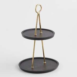 แท่นวางเค้กทรงกลมสุดหรู2ชั้นอุปกรณ์จัดงานปาร์ตี้งานอีเวนต์ตกแต่งเค้กแท่นวางถาดเสิร์ฟที่ทันสมัยสำหรับวางตรงกลาง - Product Image 2